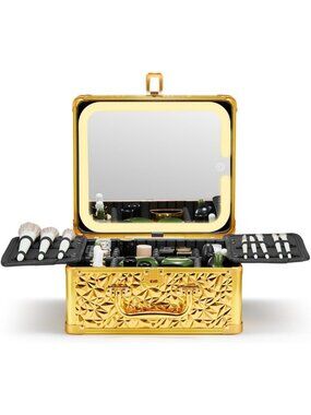 Lighted Makeup Box with Detachable Mirror, Waterproof Travel Case & Adjustable
